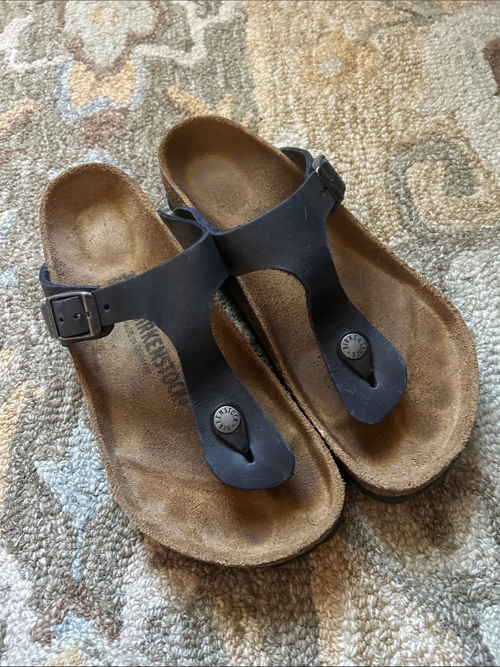 Birkenstock Gizeh NavyThong Sandals Sz 38